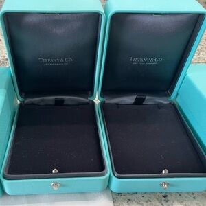 Tiffany & Co. Blue Leather Necklace Boxes with Blue Tiffany boxes